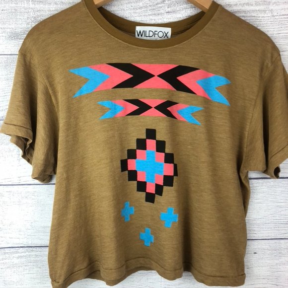 Wildfox Tops - WILDFOX Aztec Crop Top T-Shirt